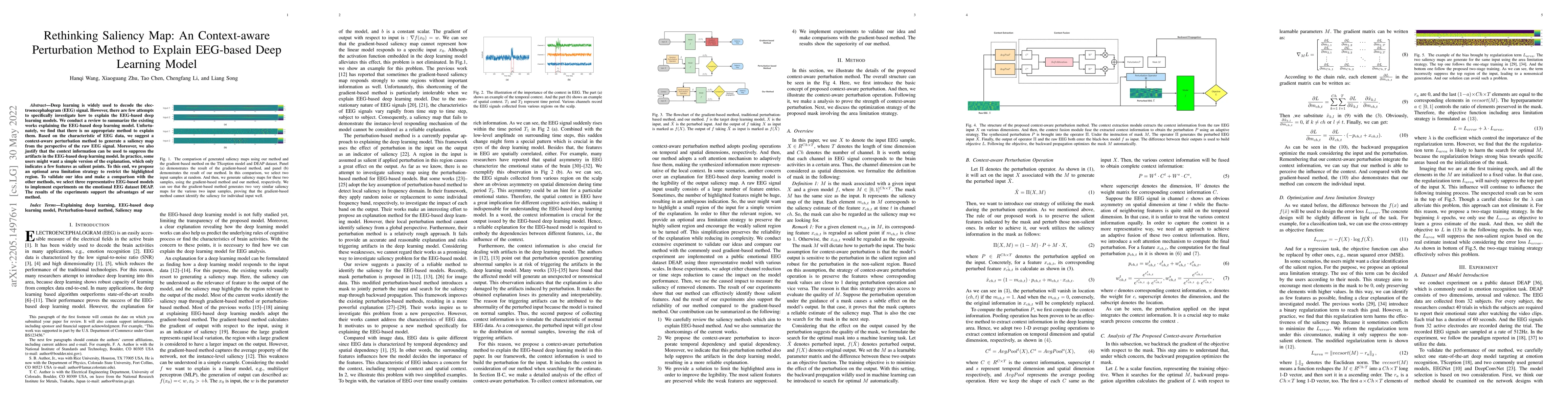 Thumbnail for Rethinking Saliency Map: An Context-aware Perturbation Method to Explain
  EEG-based Deep Learning Model