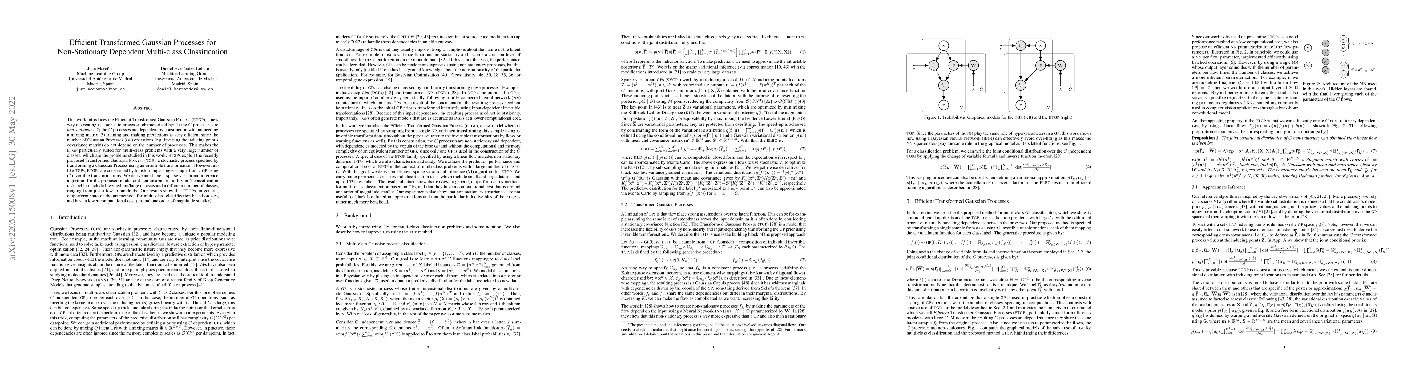 Thumbnail for Efficient Transformed Gaussian Processes for Non-Stationary Dependent
  Multi-class Classification