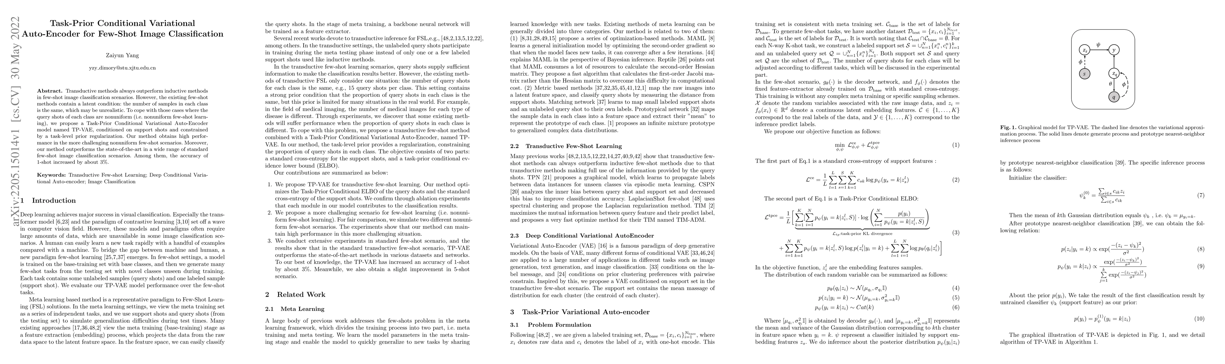 Thumbnail for Task-Prior Conditional Variational Auto-Encoder for Few-Shot Image
  Classification