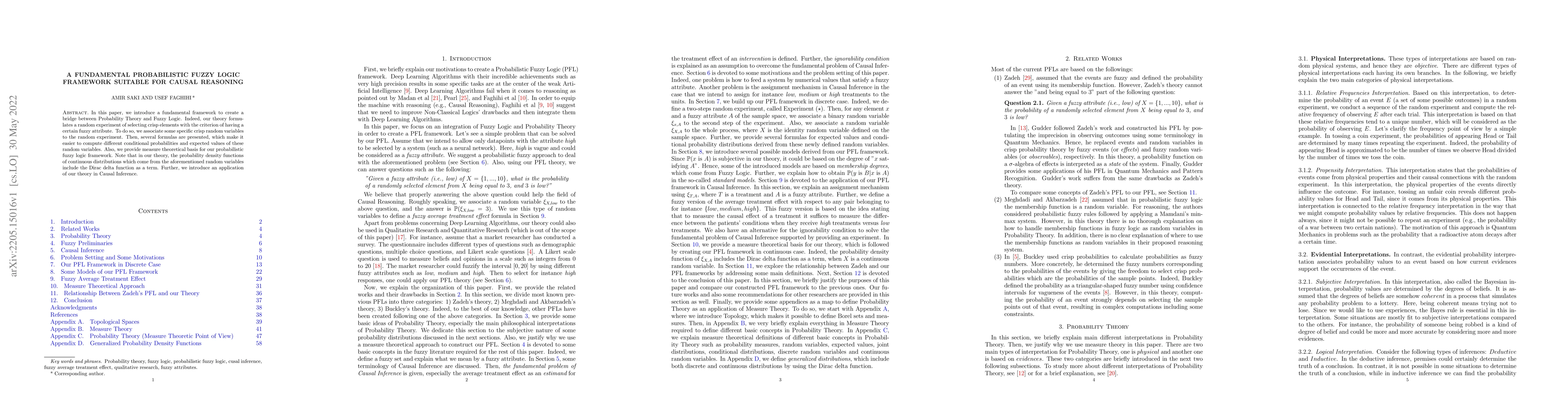 Thumbnail for A Fundamental Probabilistic Fuzzy Logic Framework Suitable for Causal
  Reasoning