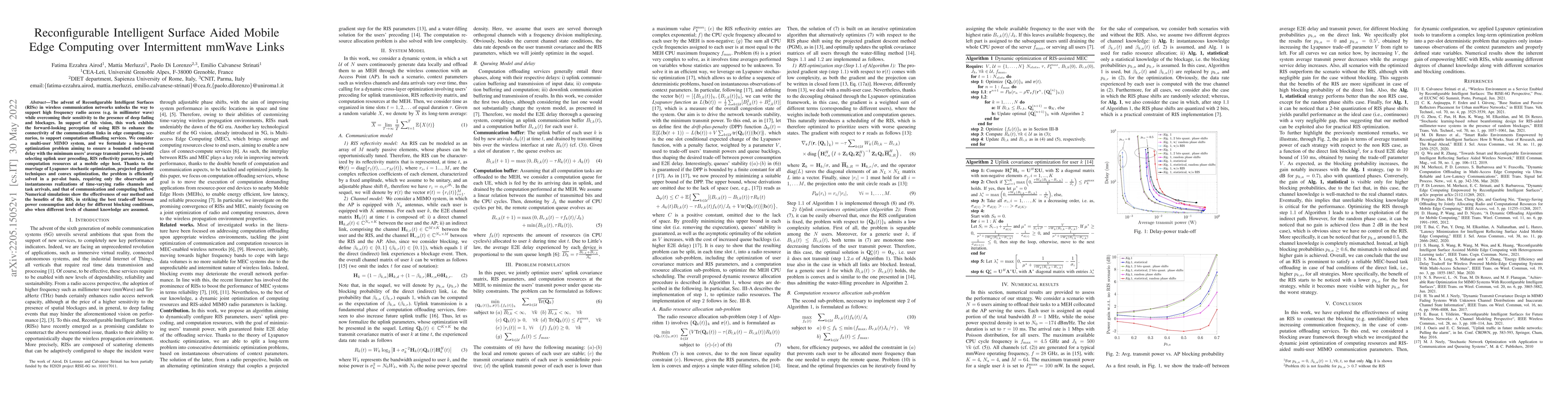 Thumbnail for Reconfigurable Intelligent Surface Aided Mobile Edge Computing over
  Intermittent mmWave Links