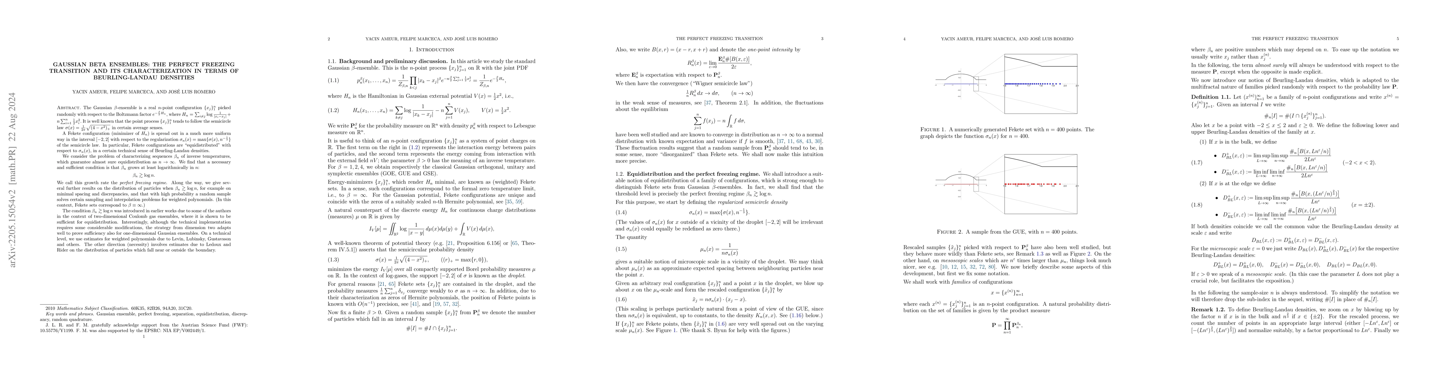 Thumbnail for Gaussian beta ensembles: the perfect freezing transition and its
  characterization in terms of Beurling-Landau densities