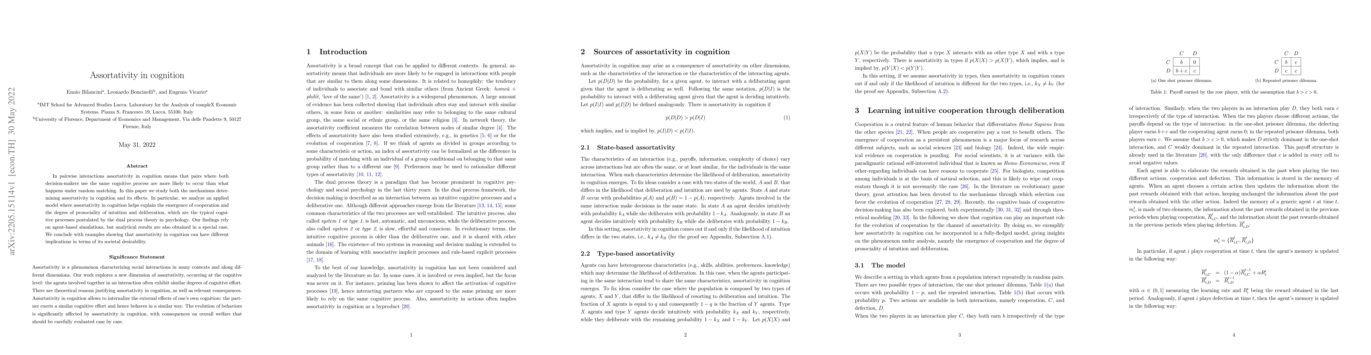 Thumbnail for Assortativity in cognition