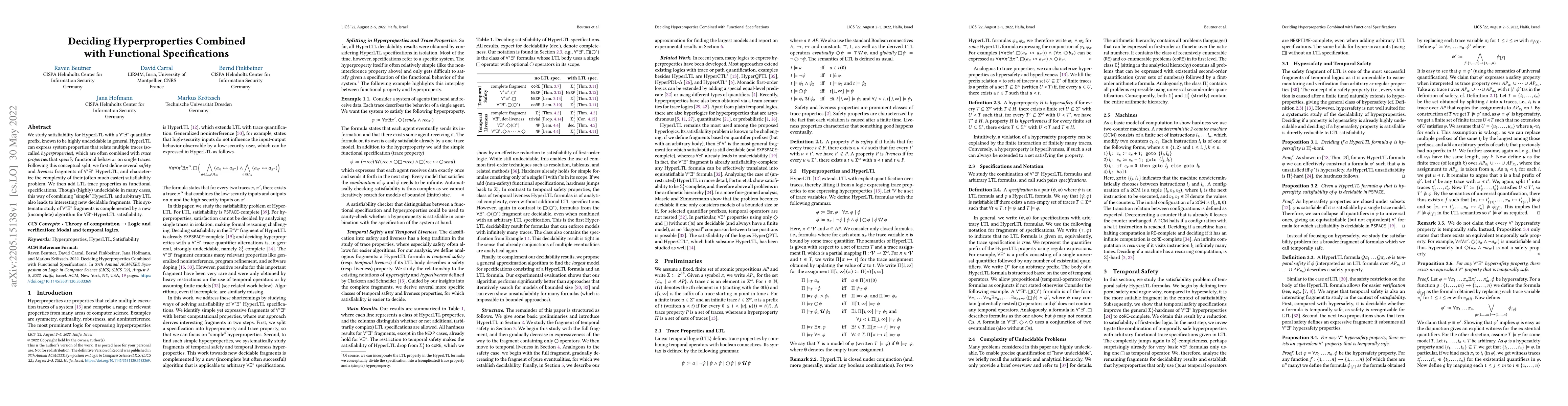 Thumbnail for Deciding Hyperproperties Combined with Functional Specifications