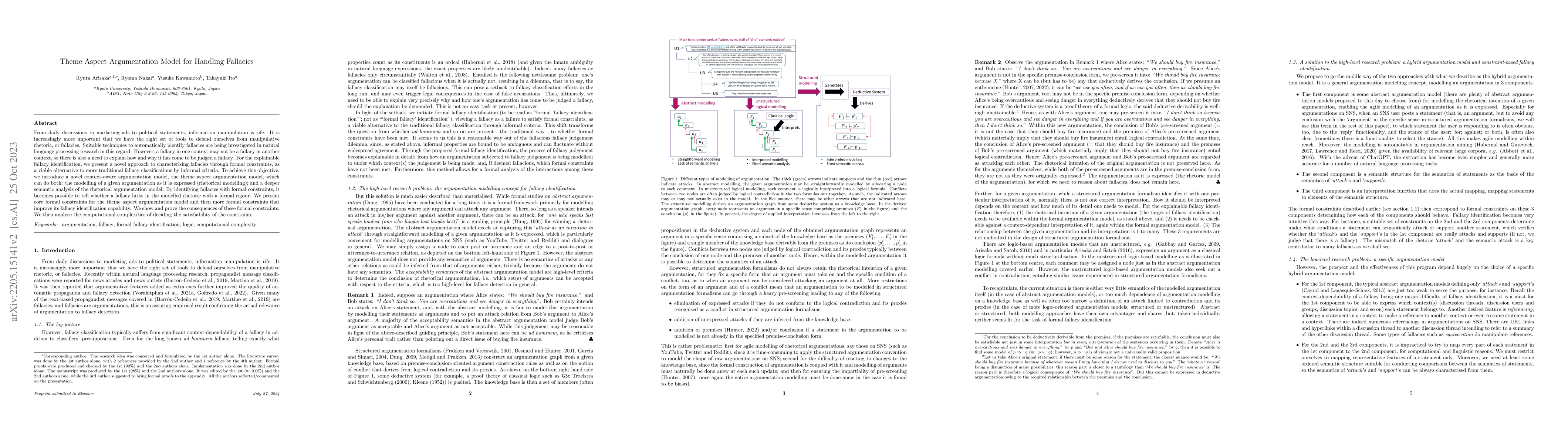 Thumbnail for Theme Aspect Argumentation Model for Handling Fallacies