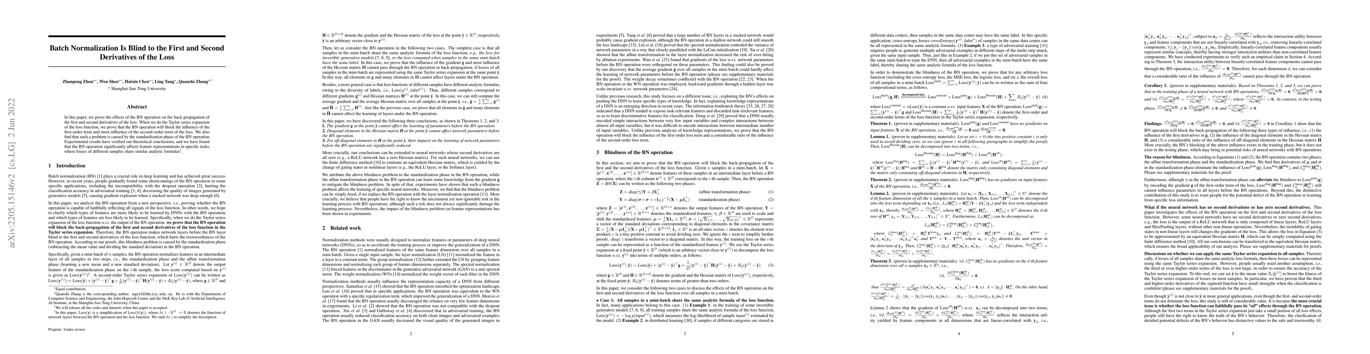 Thumbnail for Batch Normalization Is Blind to the First and Second Derivatives of the
  Loss
