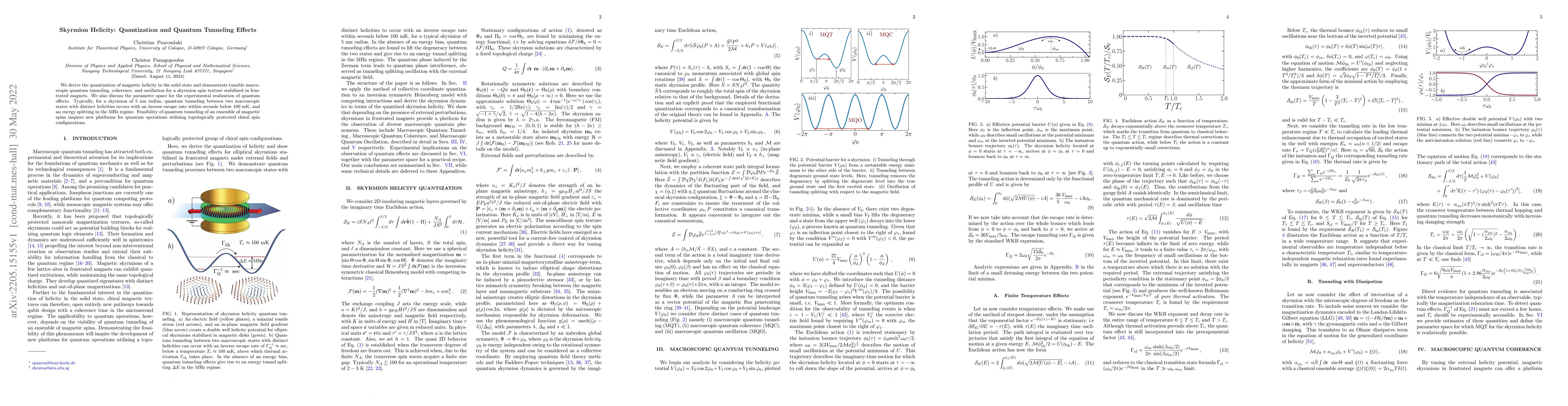 Thumbnail for Skyrmion Helicity: Quantization and Quantum Tunneling Effects