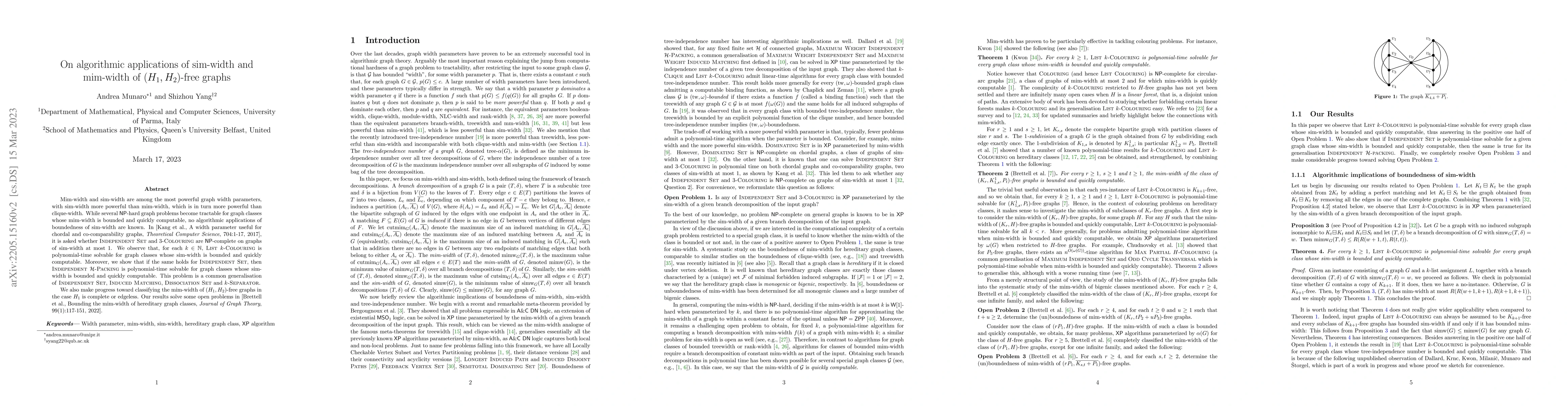 Thumbnail for On algorithmic applications of sim-width and mim-width of $(H_1,
  H_2)$-free graphs