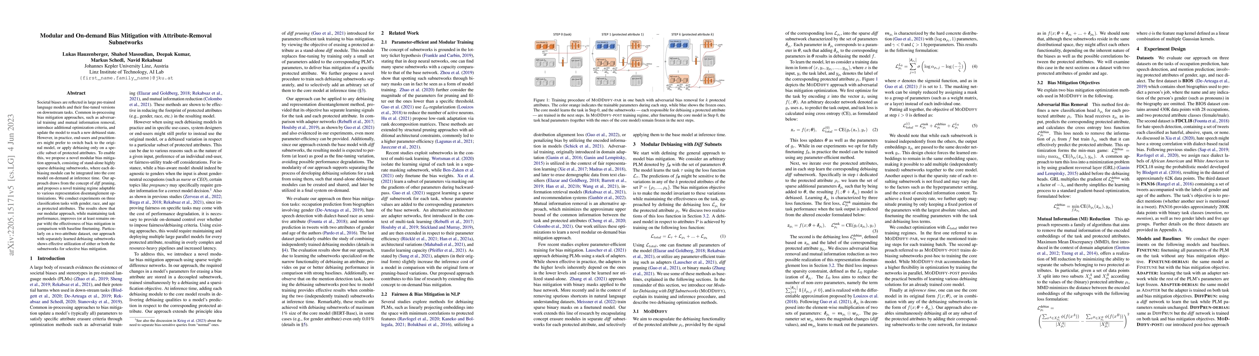Thumbnail for Modular and On-demand Bias Mitigation with Attribute-Removal Subnetworks