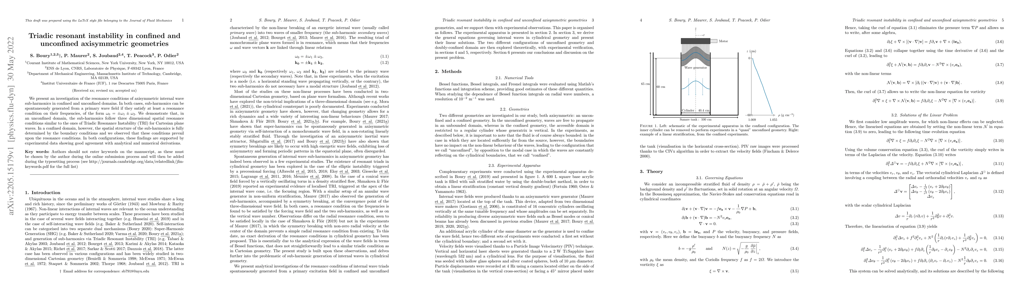Thumbnail for Triadic resonant instability in confined and unconfined axisymmetric
  geometries
