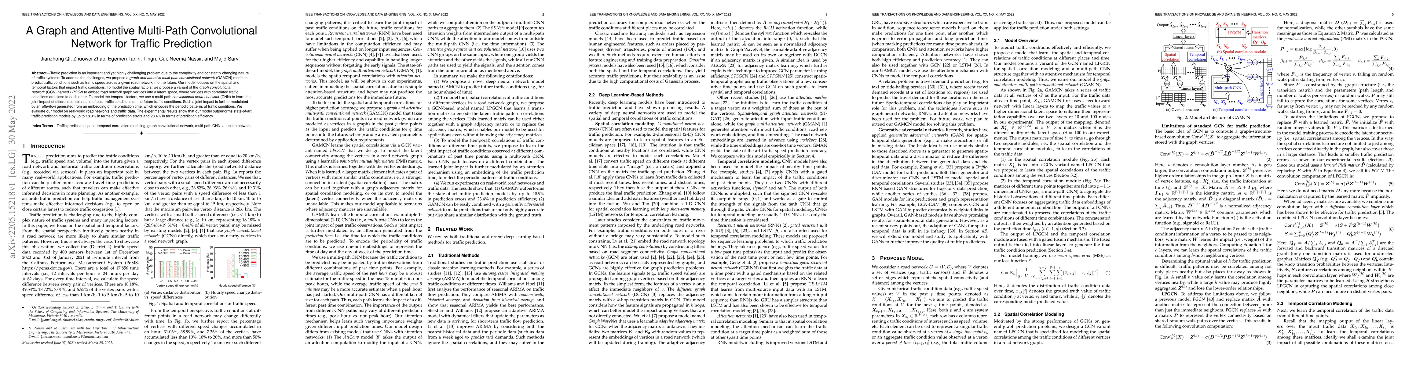 Thumbnail for A Graph and Attentive Multi-Path Convolutional Network for Traffic
  Prediction