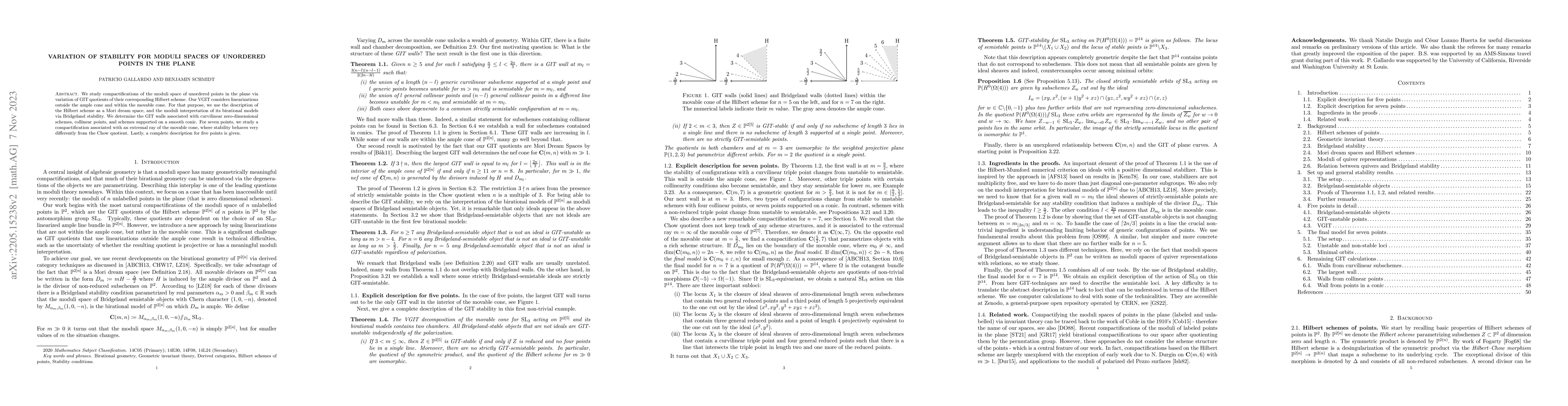 Thumbnail for Variation of stability for moduli spaces of unordered points in the
  plane