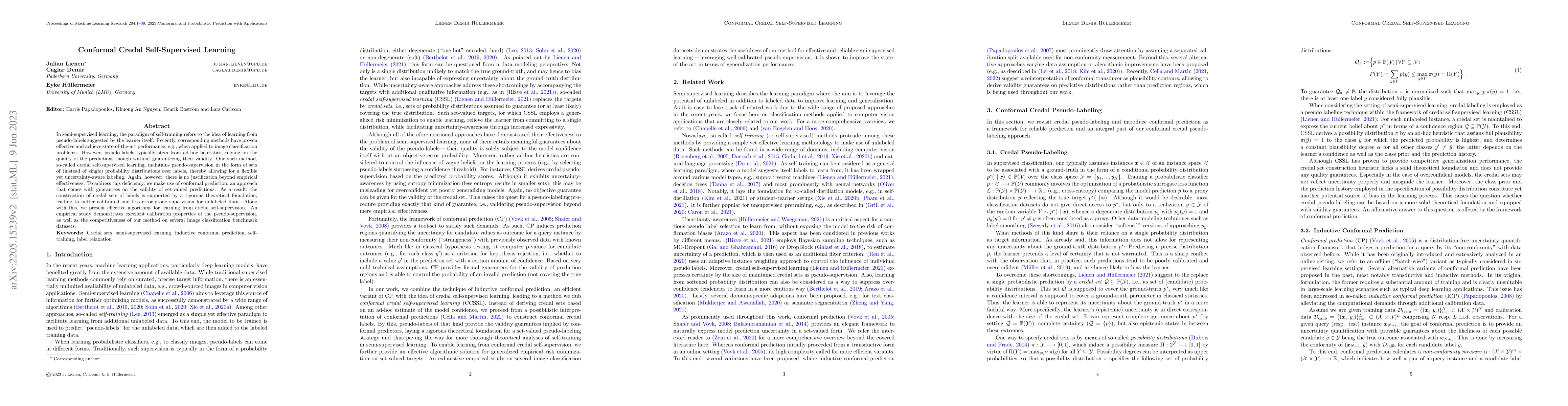 Thumbnail for Conformal Credal Self-Supervised Learning