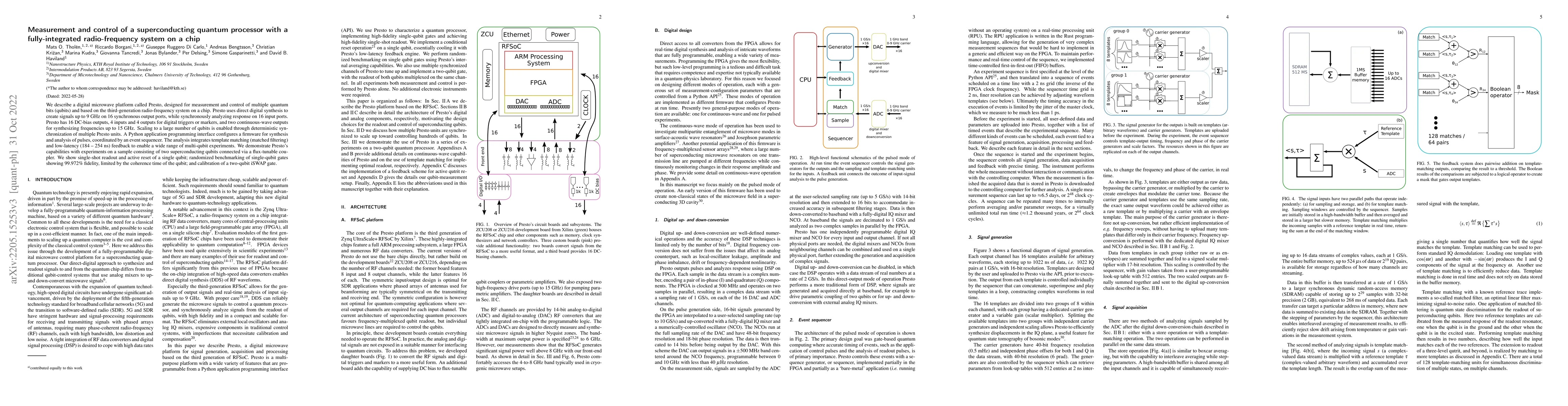 Thumbnail for Measurement and control of a superconducting quantum processor with a
  fully-integrated radio-frequency system on a chip
