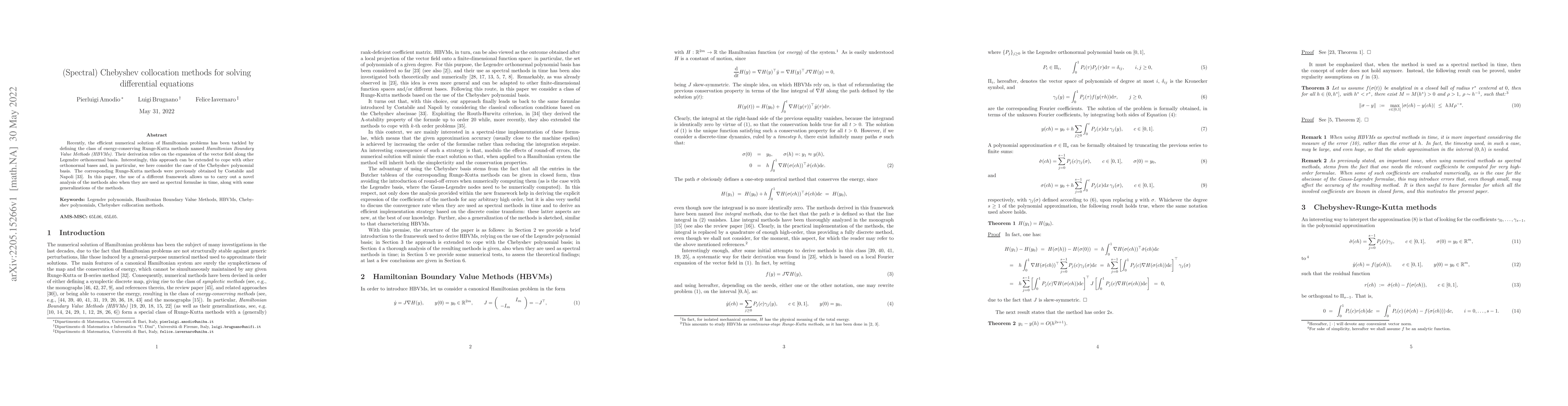 Thumbnail for (Spectral) Chebyshev collocation methods for solving differential
  equations