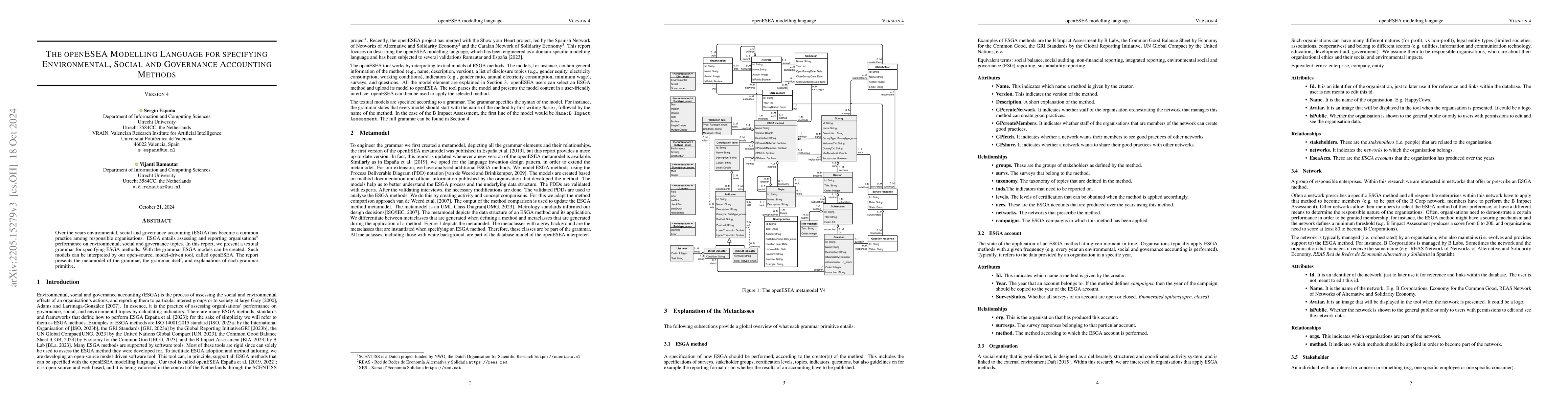 Thumbnail for The openESEA Modelling Language for Ethical, Social and Environmental
  Accounting: Technical Report