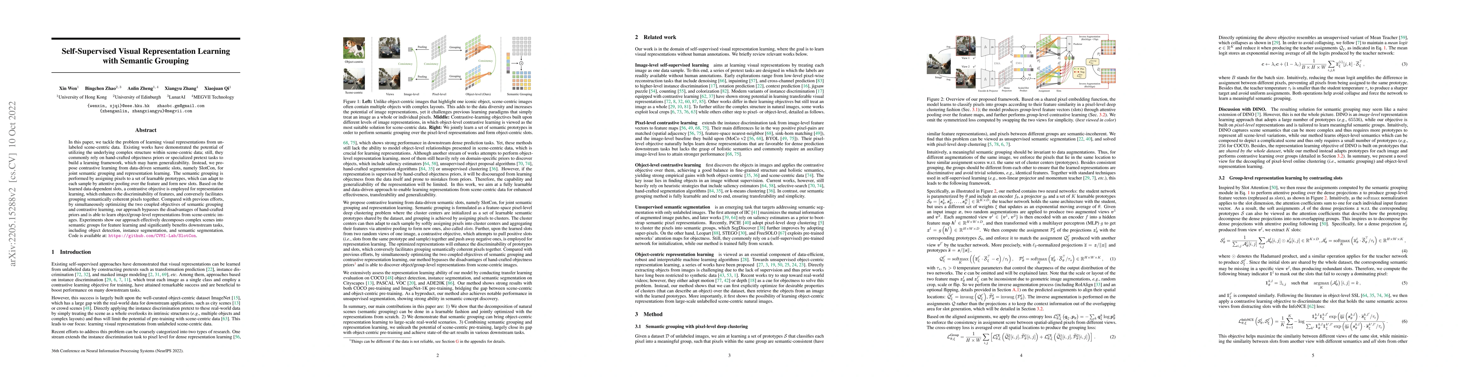 Thumbnail for Self-Supervised Visual Representation Learning with Semantic Grouping