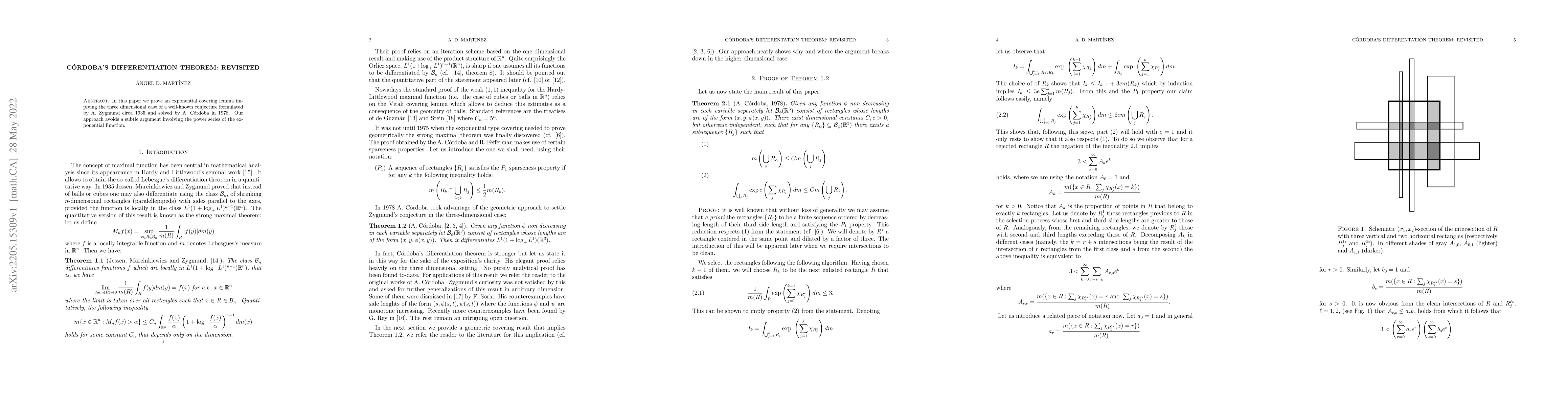 Thumbnail for C\'ordoba's differentation theorem: revisited