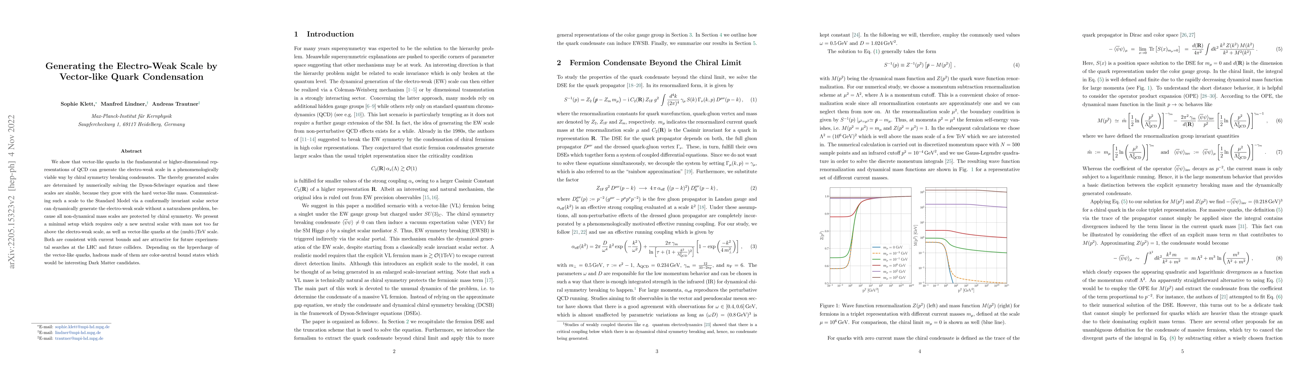 Thumbnail for Generating the Electro-Weak Scale by Vector-like Quark Condensation