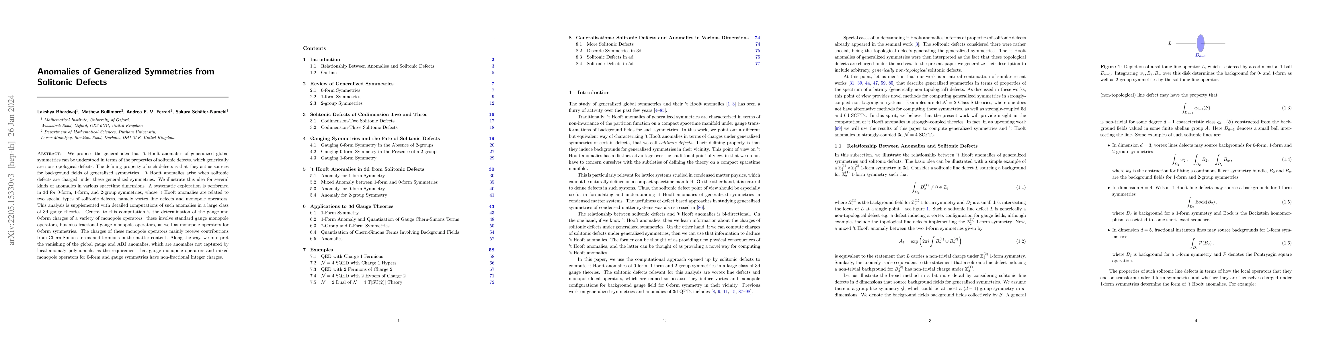Thumbnail for Anomalies of Generalized Symmetries from Solitonic Defects
