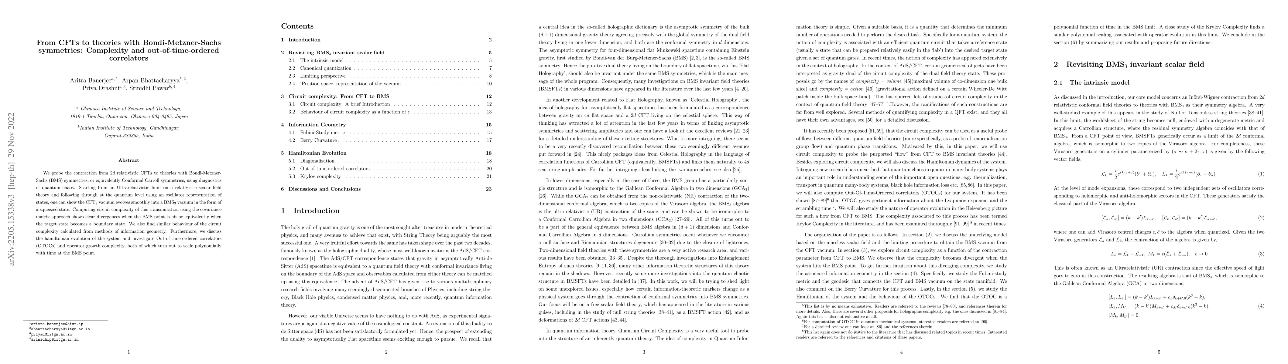 Thumbnail for From CFTs to theories with Bondi-Metzner-Sachs symmetries: Complexity
  and out-of-time-ordered correlators