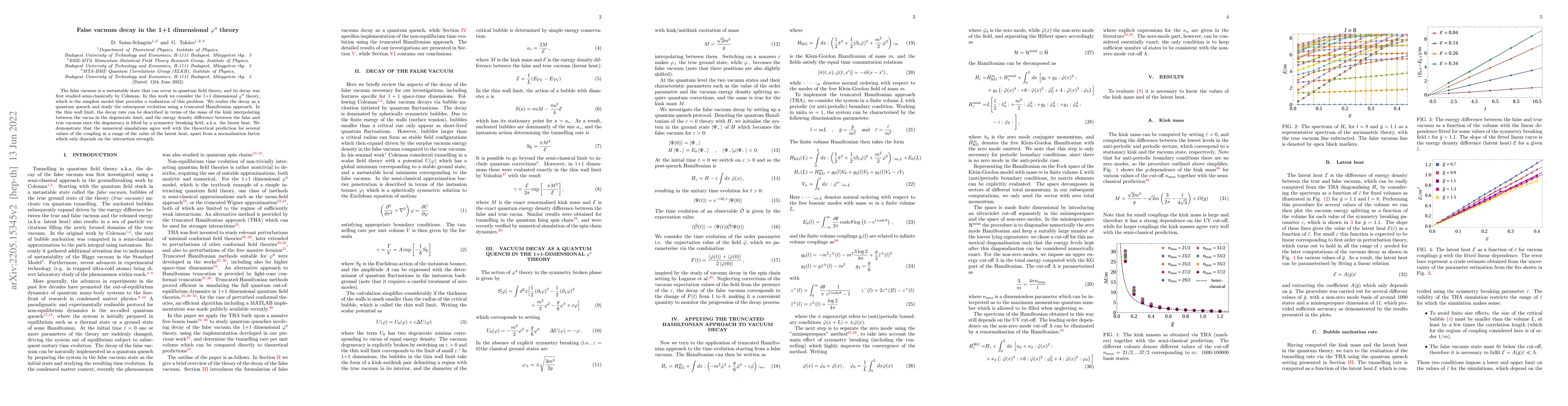 Thumbnail for False vacuum decay in the 1+1 dimensional $\varphi^4$ theory