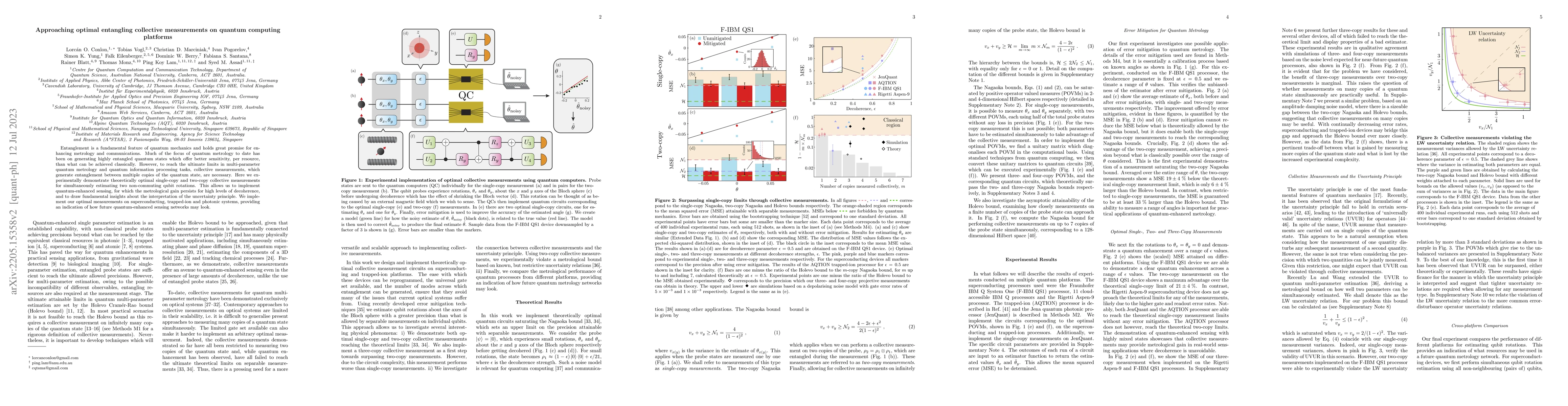 Thumbnail for Approaching optimal entangling collective measurements on quantum
  computing platforms