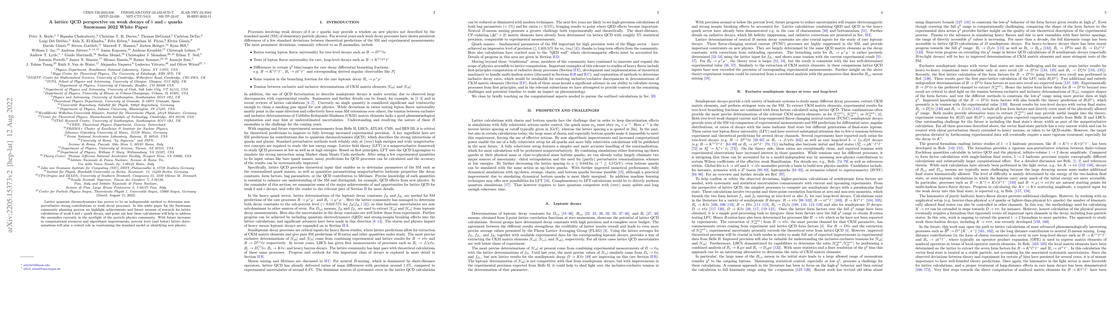 Thumbnail for A lattice QCD perspective on weak decays of b and c quarks Snowmass 2022
  White Paper