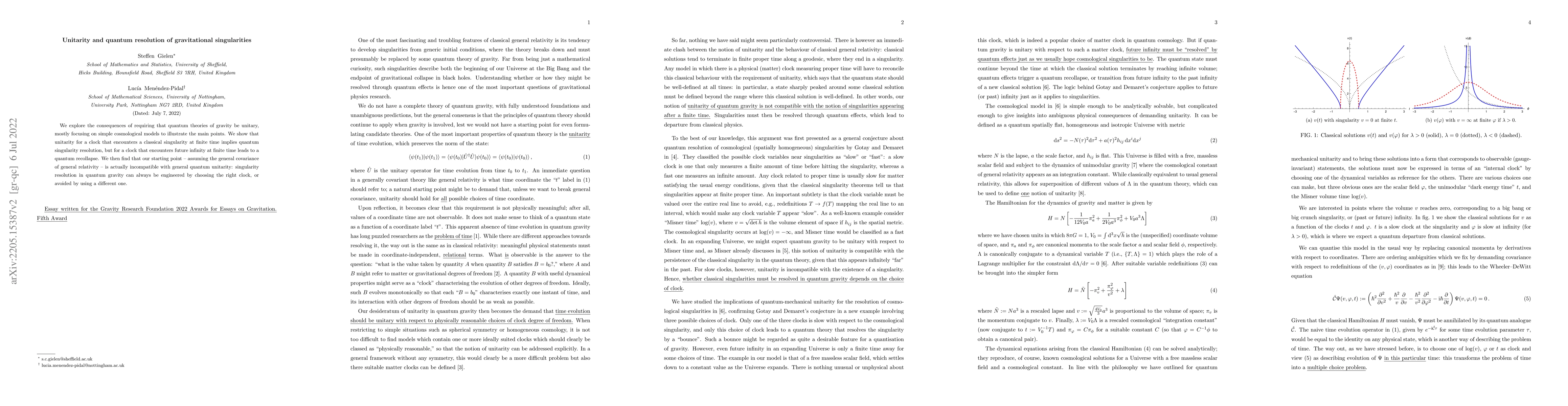 Thumbnail for Unitarity and quantum resolution of gravitational singularities