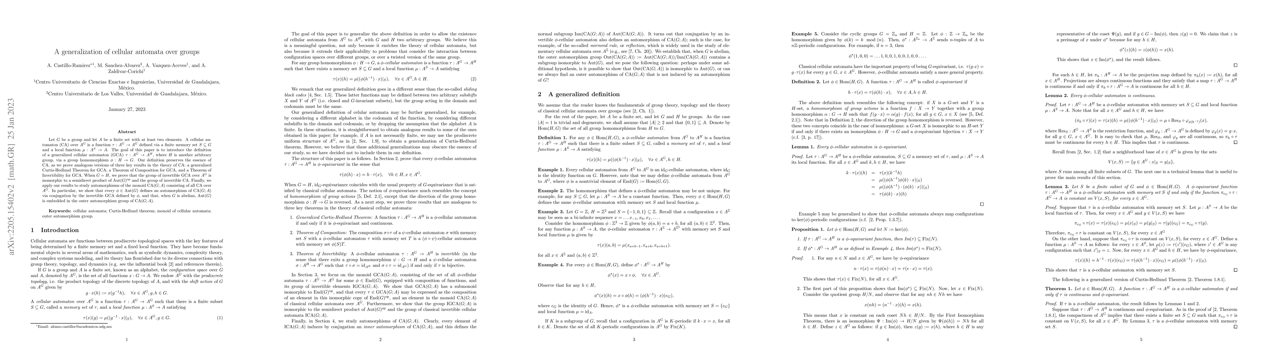 Thumbnail for A generalization of cellular automata over groups
