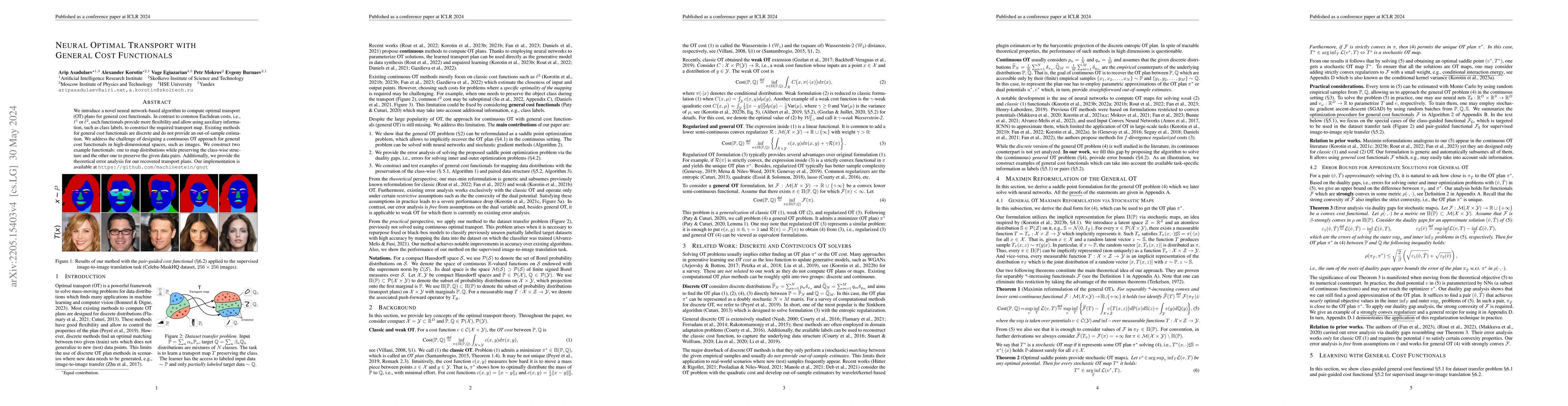 Thumbnail for Neural Optimal Transport with General Cost Functionals