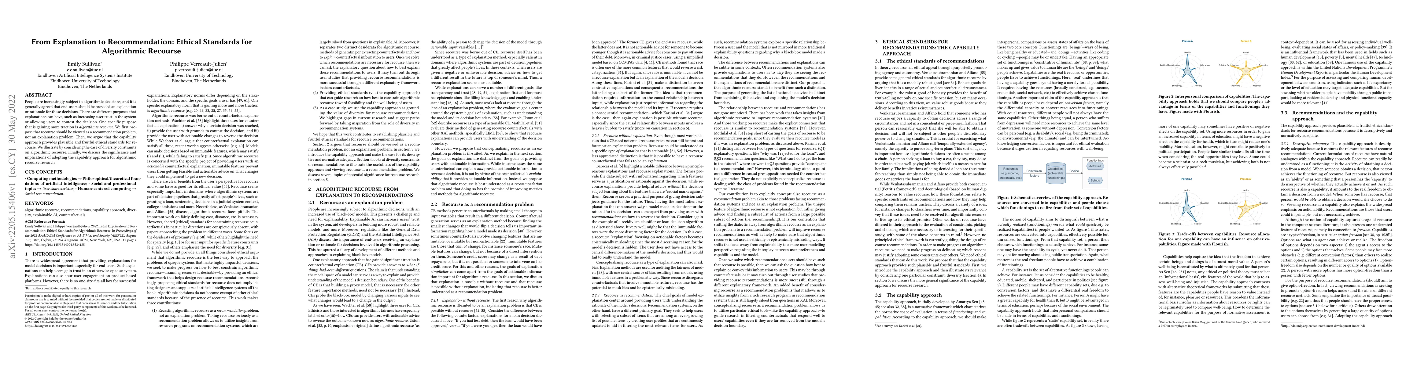 Thumbnail for From Explanation to Recommendation: Ethical Standards for Algorithmic
  Recourse