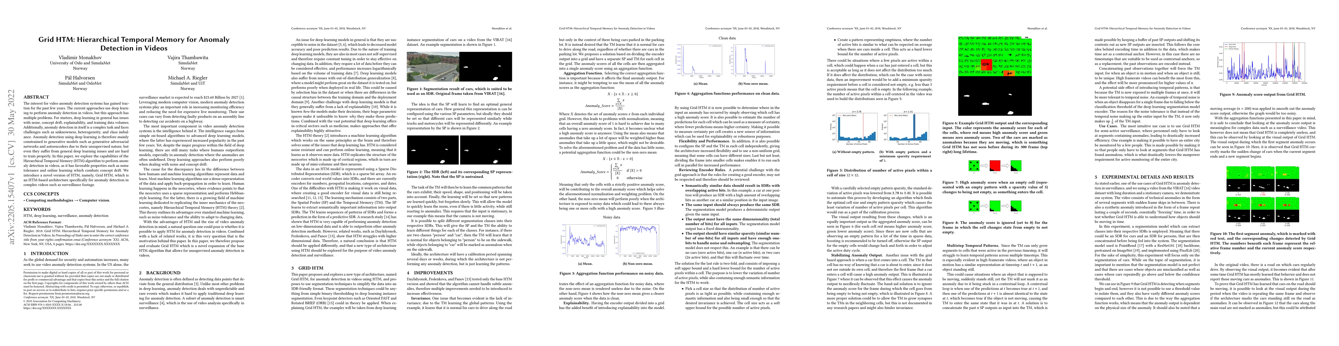 Thumbnail for Grid HTM: Hierarchical Temporal Memory for Anomaly Detection in Videos