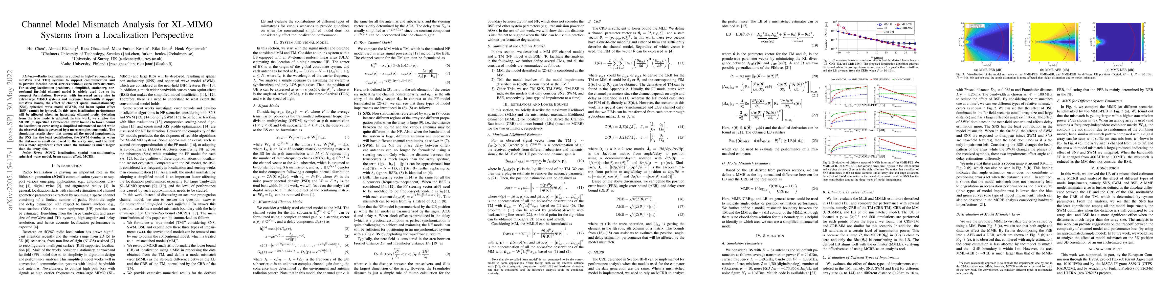 Thumbnail for Channel Model Mismatch Analysis for XL-MIMO Systems from a Localization
  Perspective