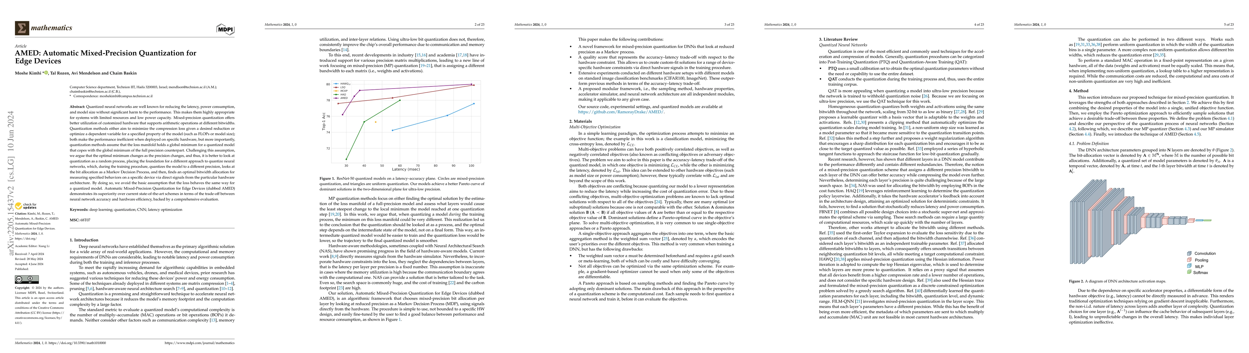 Thumbnail for AMED: Automatic Mixed-Precision Quantization for Edge Devices