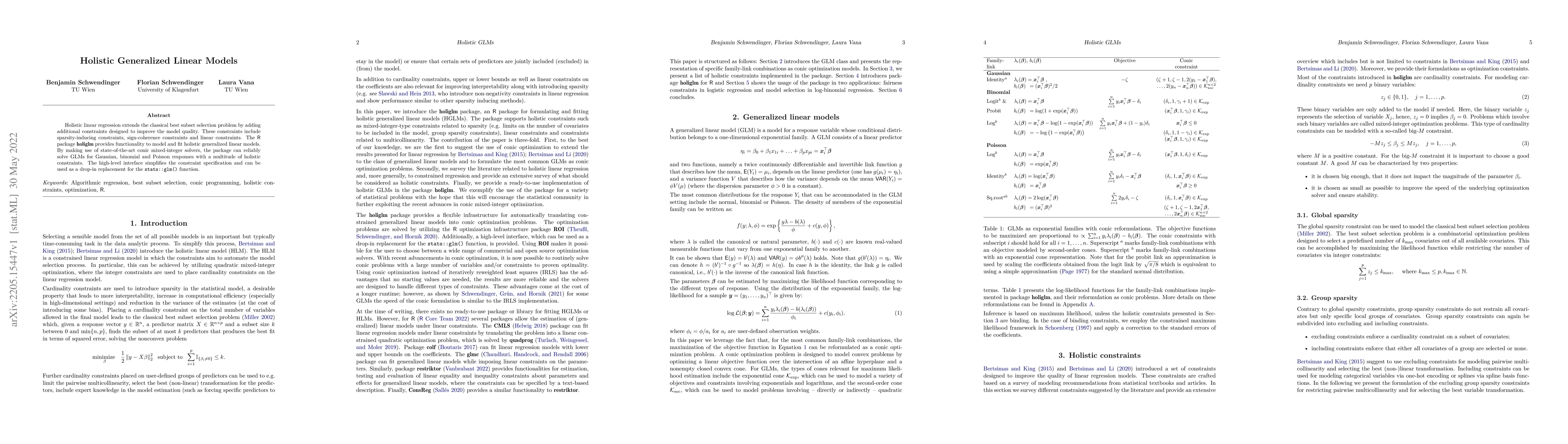 Thumbnail for Holistic Generalized Linear Models