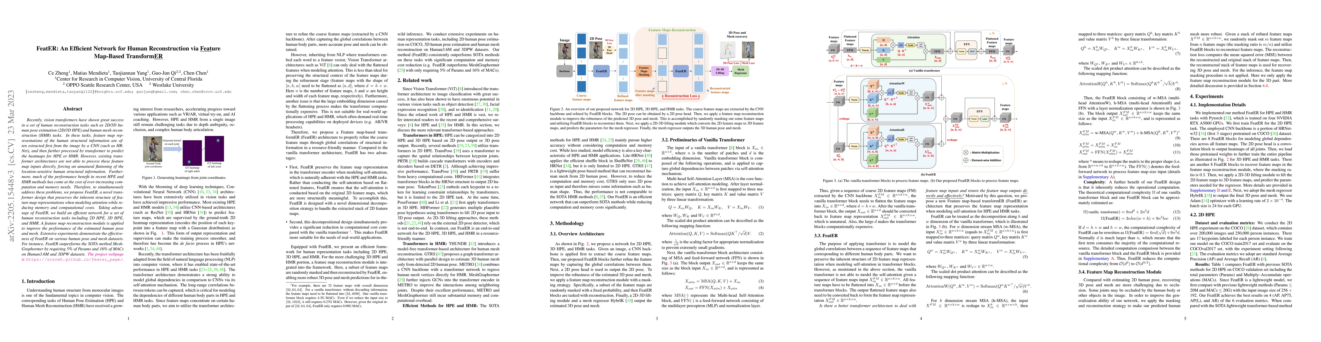 Thumbnail for FeatER: An Efficient Network for Human Reconstruction via Feature
  Map-Based TransformER