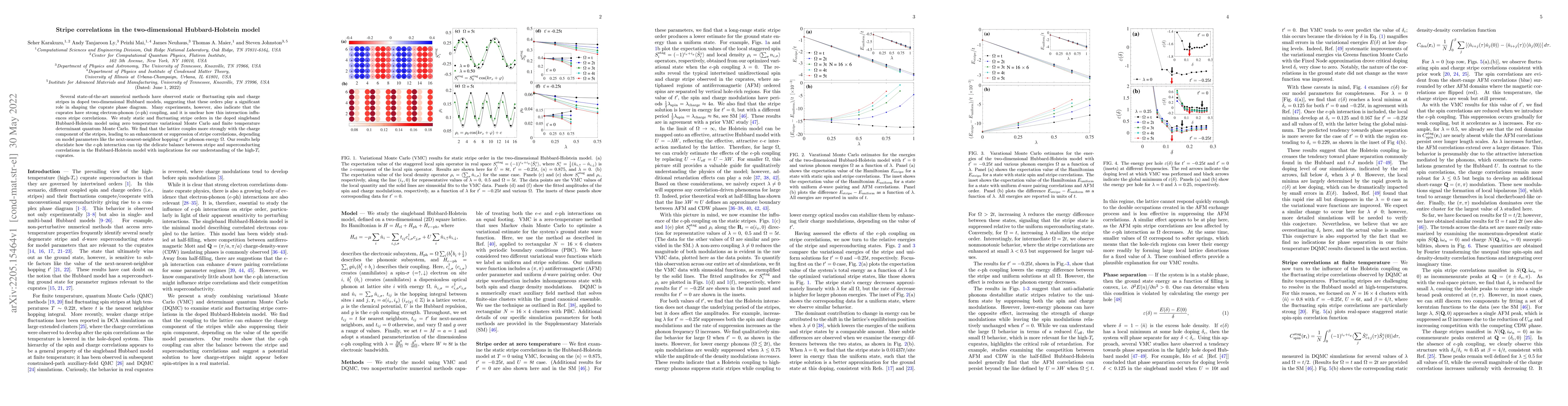 Thumbnail for Stripe correlations in the two-dimensional Hubbard-Holstein model