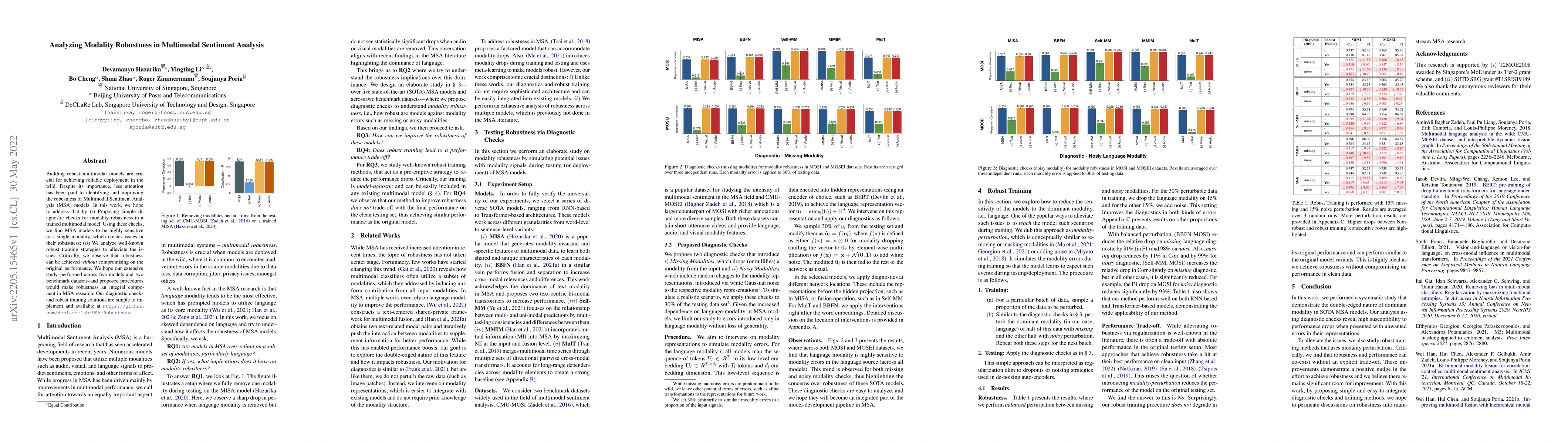 Thumbnail for Analyzing Modality Robustness in Multimodal Sentiment Analysis