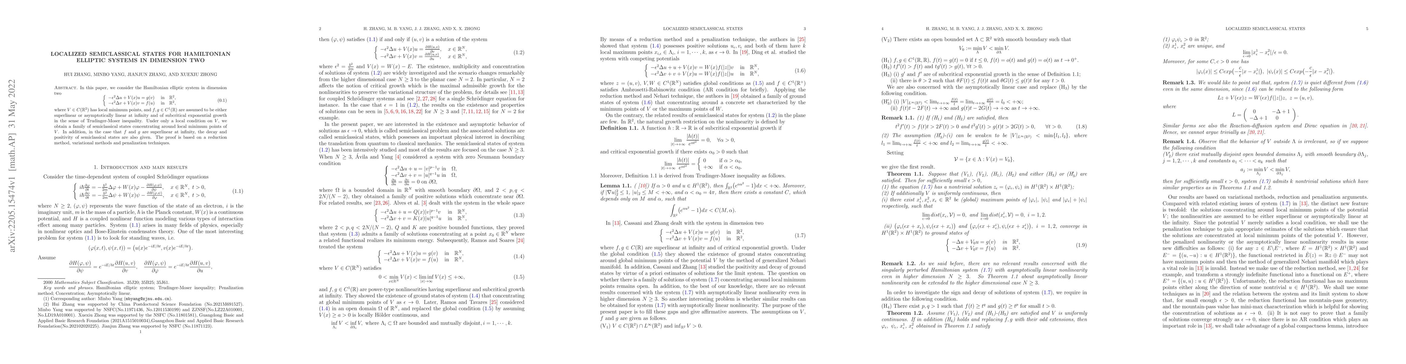 Thumbnail for Localized semiclassical states for Hamiltonian elliptic systems in
  dimension two