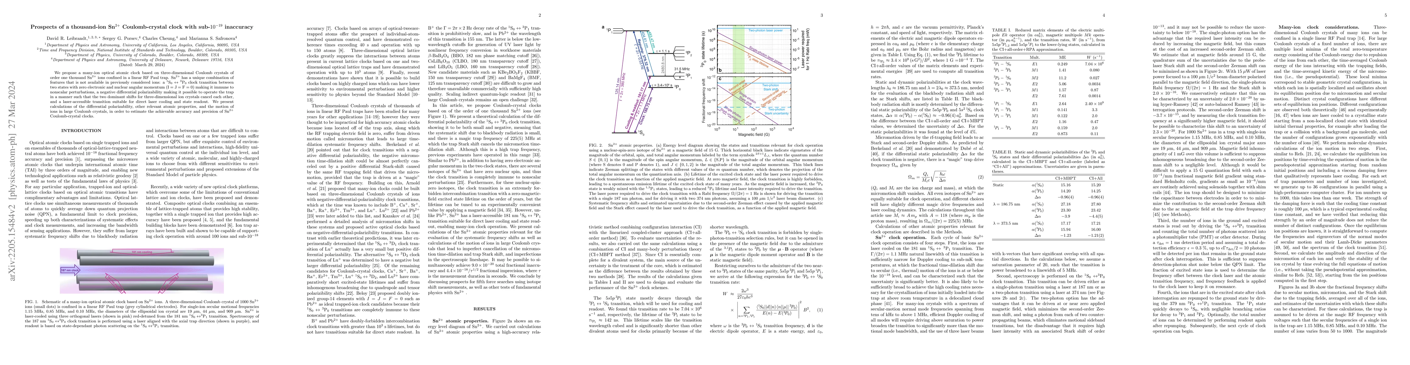 Thumbnail for Prospects of a thousand-ion Sn$^{2+}$ Coulomb-crystal clock with
  sub-$10^{-19}$ inaccuracy