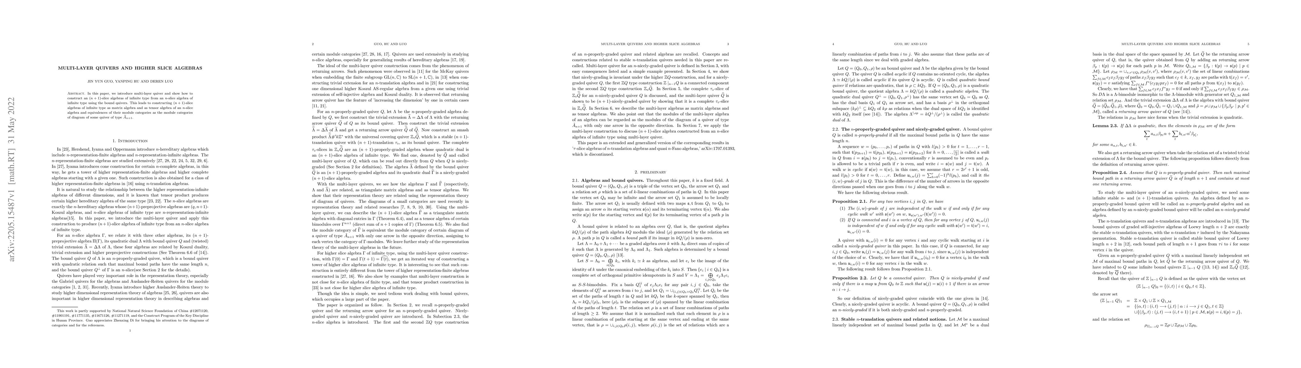 Thumbnail for Multi-layer quivers and higher slice algebras