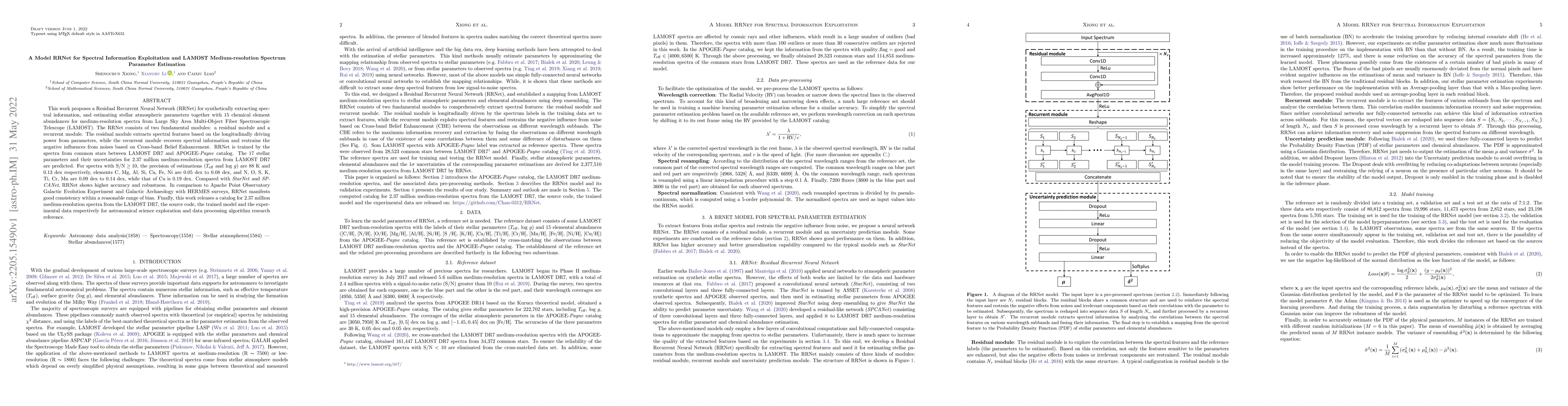 Thumbnail for A Model RRNet for Spectral Information Exploitation and LAMOST
  Medium-resolution Spectrum Parameter Estimation