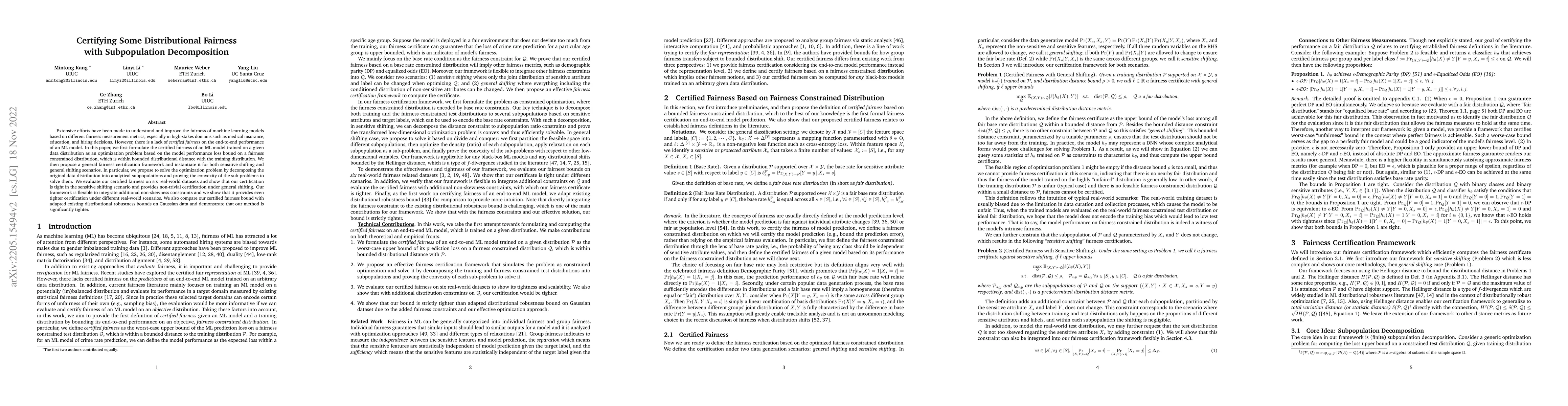 Thumbnail for Certifying Some Distributional Fairness with Subpopulation Decomposition