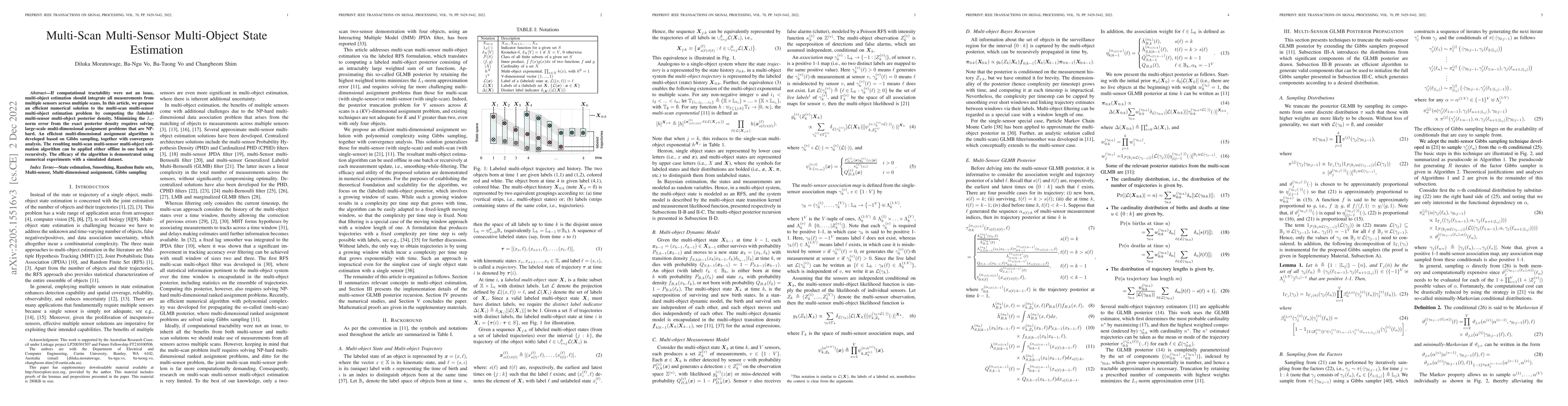 Thumbnail for Multi-Scan Multi-Sensor Multi-Object State Estimation