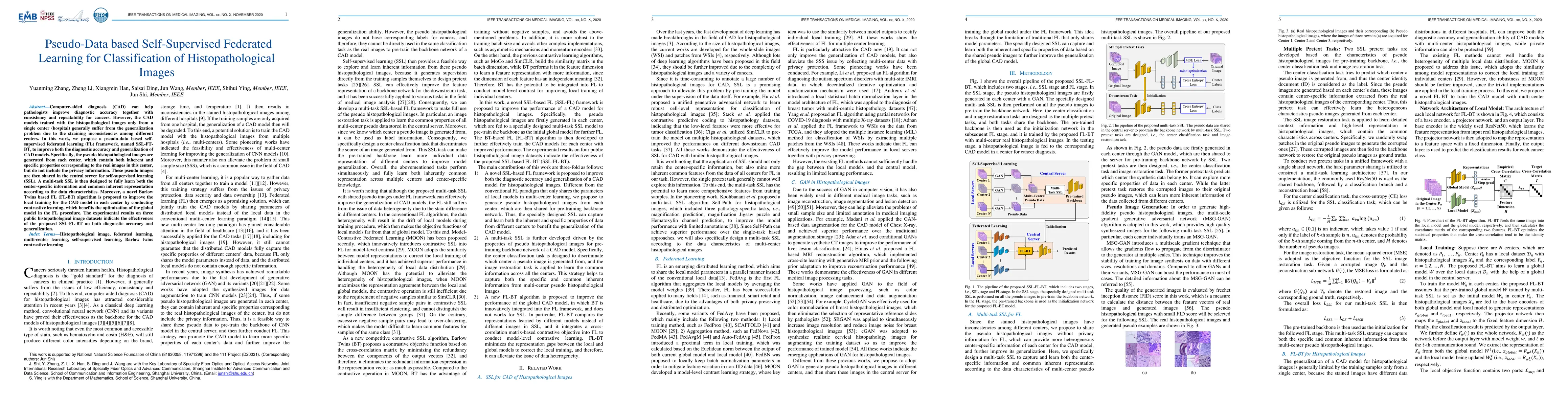 Thumbnail for Pseudo-Data based Self-Supervised Federated Learning for Classification
  of Histopathological Images