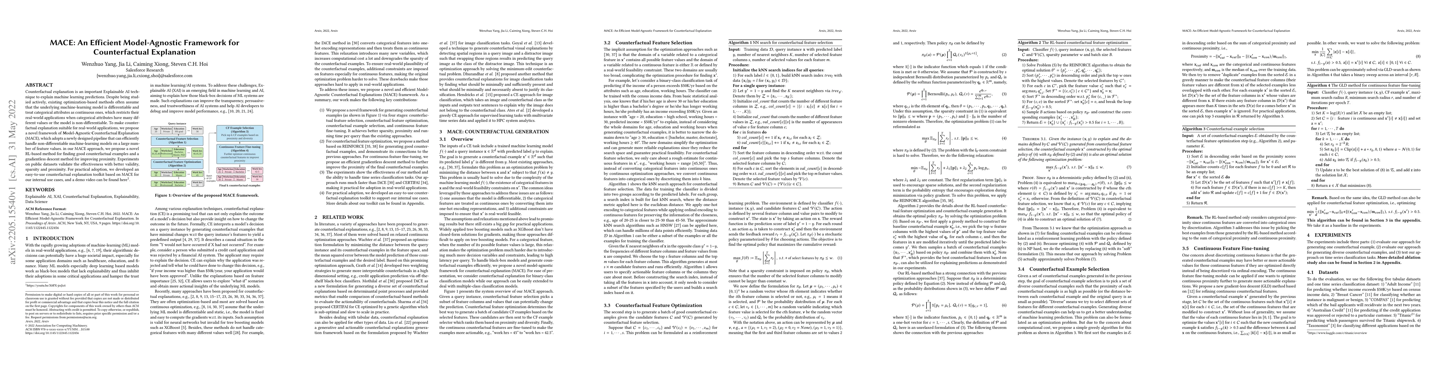 Thumbnail for MACE: An Efficient Model-Agnostic Framework for Counterfactual
  Explanation