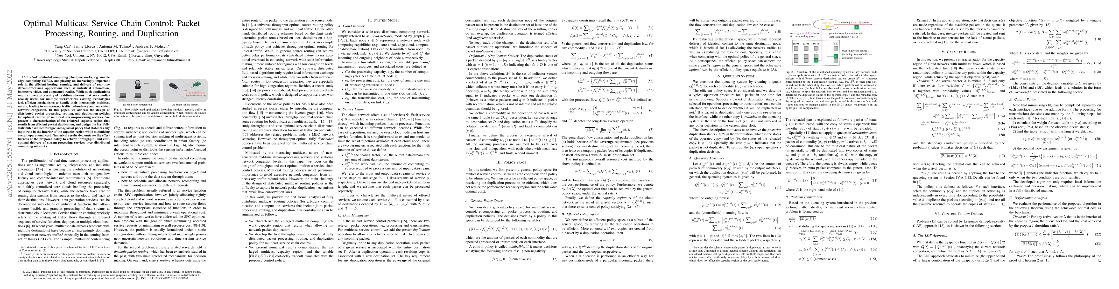 Thumbnail for Optimal Multicast Service Chain Control: Packet Processing, Routing, and
  Duplication