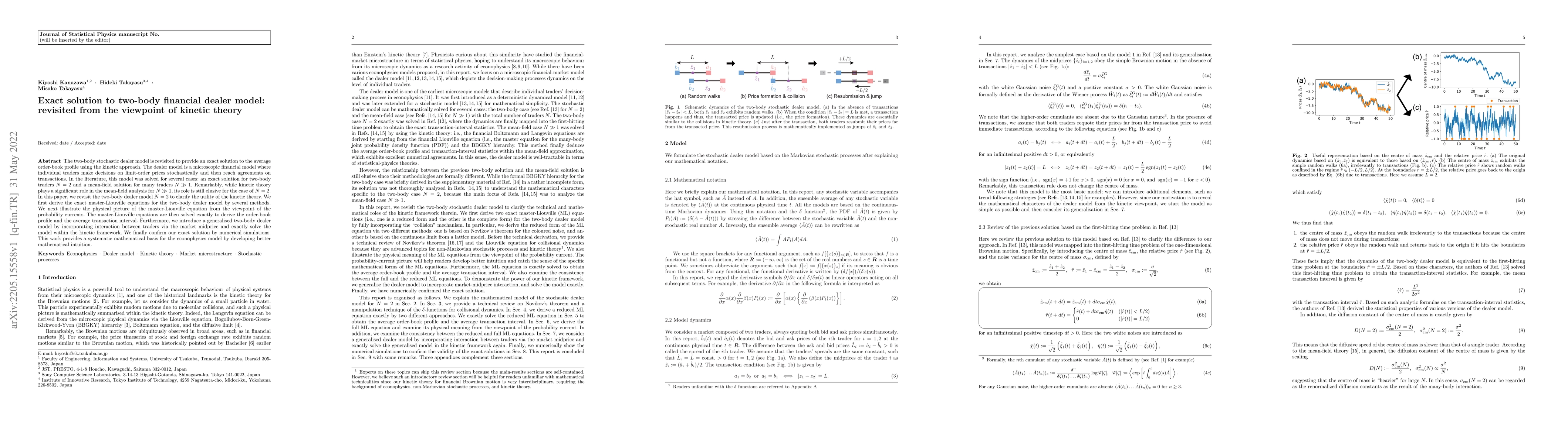Thumbnail for Exact solution to two-body financial dealer model: revisited from the
  viewpoint of kinetic theory