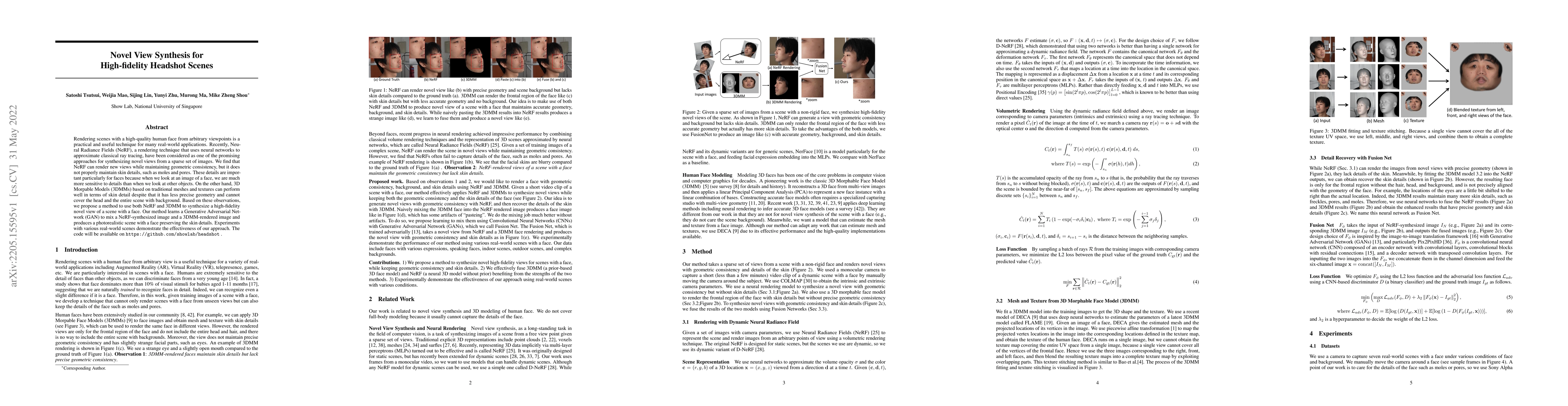 Thumbnail for Novel View Synthesis for High-fidelity Headshot Scenes